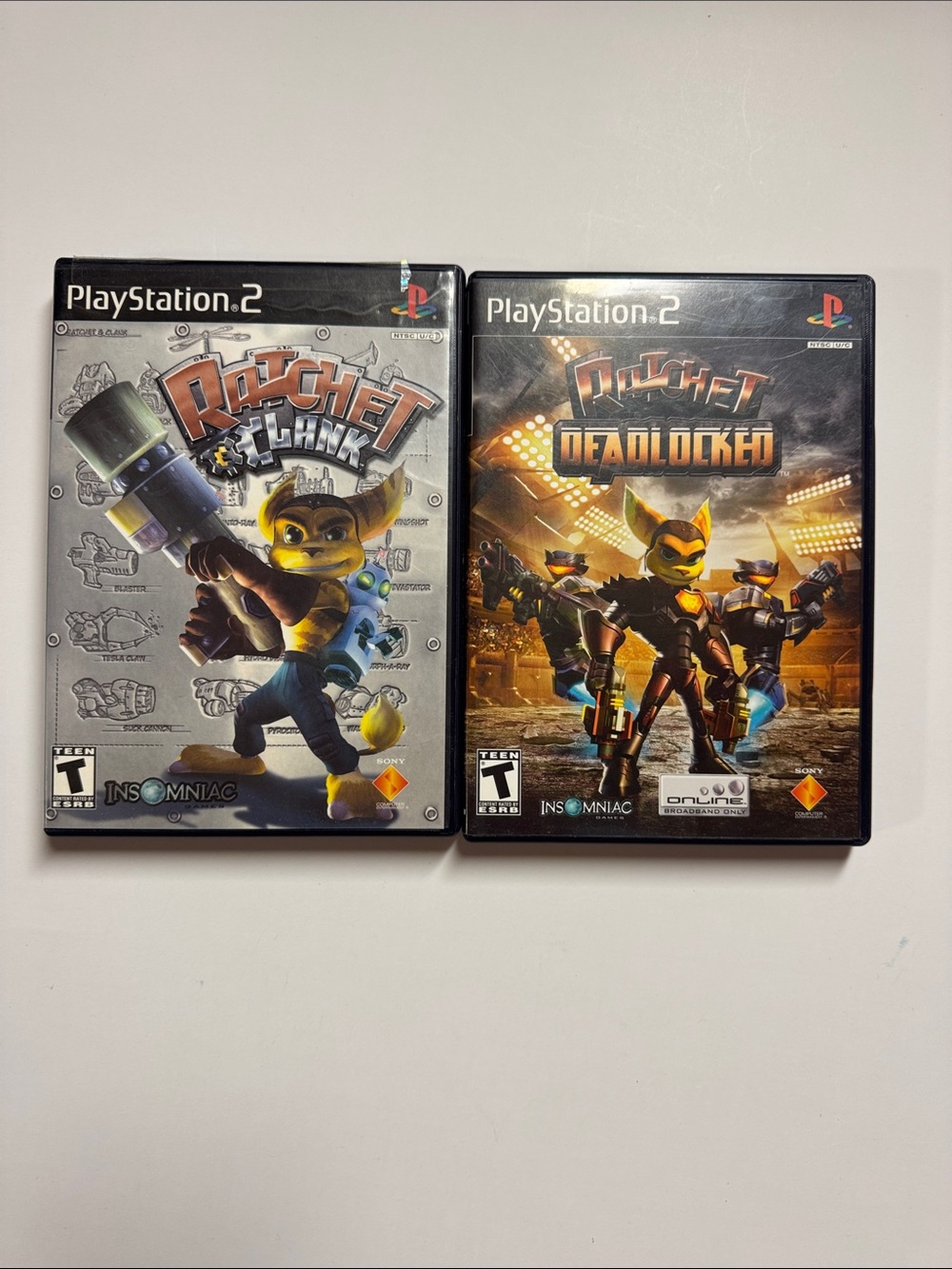 Ratchet & Clank PS2 Game Bundle Lot - Going Commando & Deadlocked Black Label
